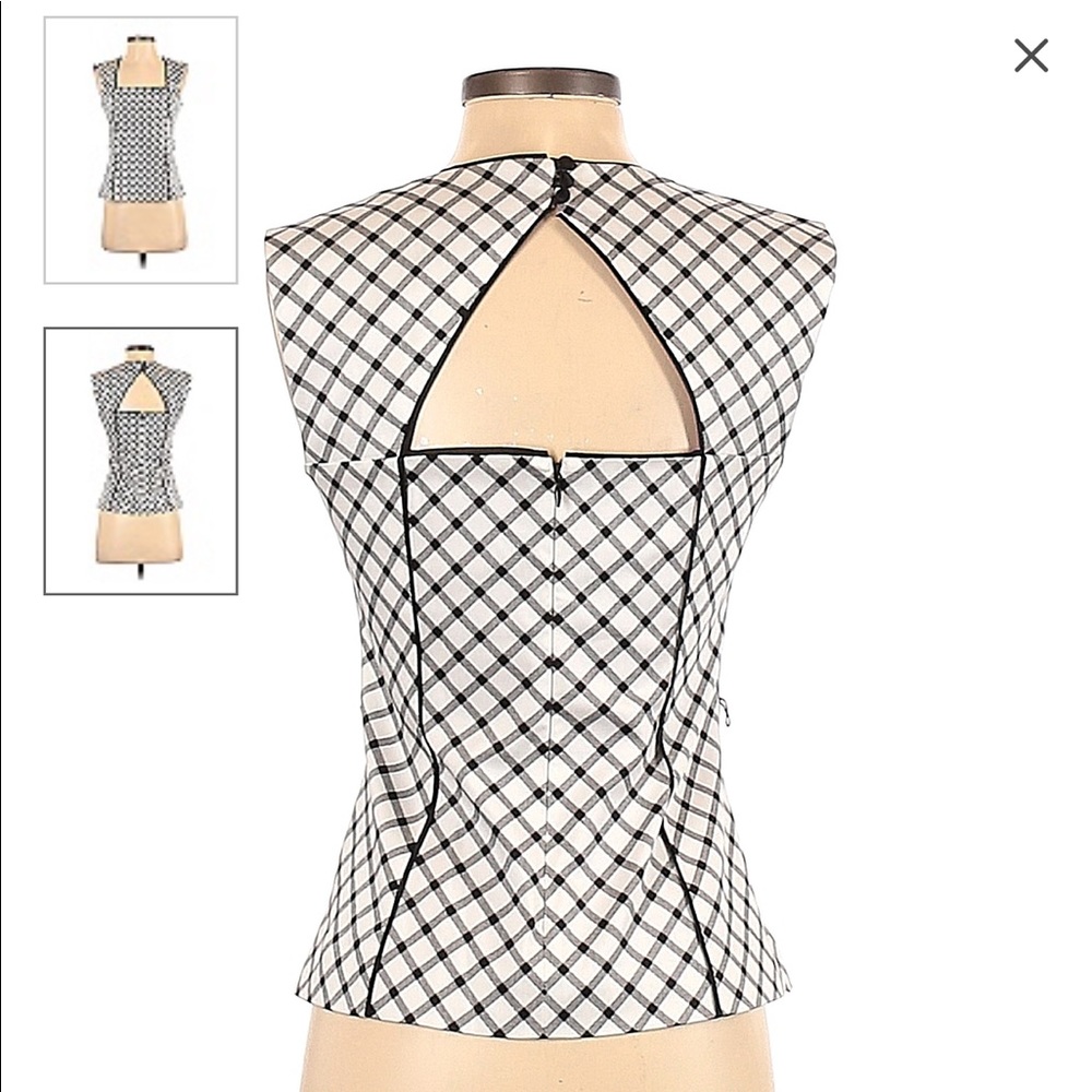 White House Black Market Plaid Top - Picture 2 of 11